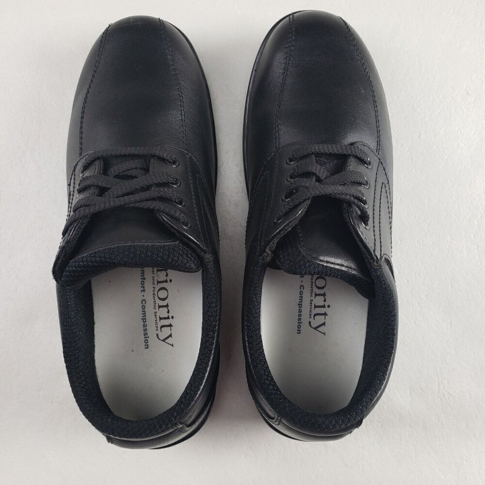Orthofeet Lake Charles Lace Up Shoe Womens 7.5 B Black Leather Diabetic Orthotic - Picture 7 of 11